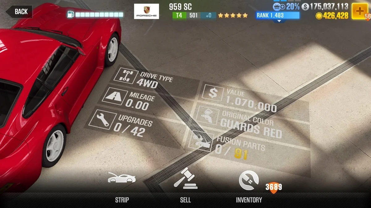 Porsche 959 SC CSR2 fusion parts and tune setup