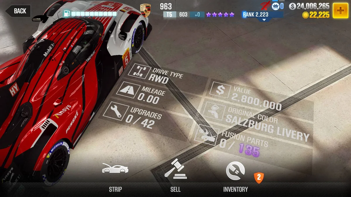 Porsche 963 CSR2 fusion parts and tune setup