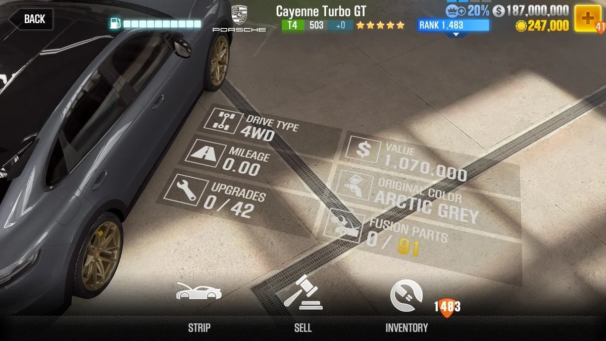 Porsche Cayene Turbo GT CSR2 fusion parts and tune setup