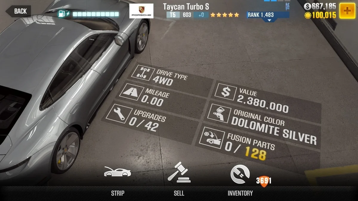 Porsche Taycan Turbo S CSR2 fusion parts and tune setup