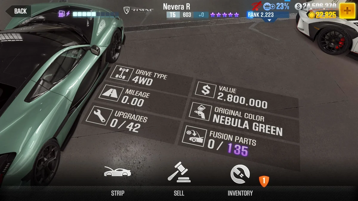Rimac Nevera R CSR2 fusion parts and tune setup
