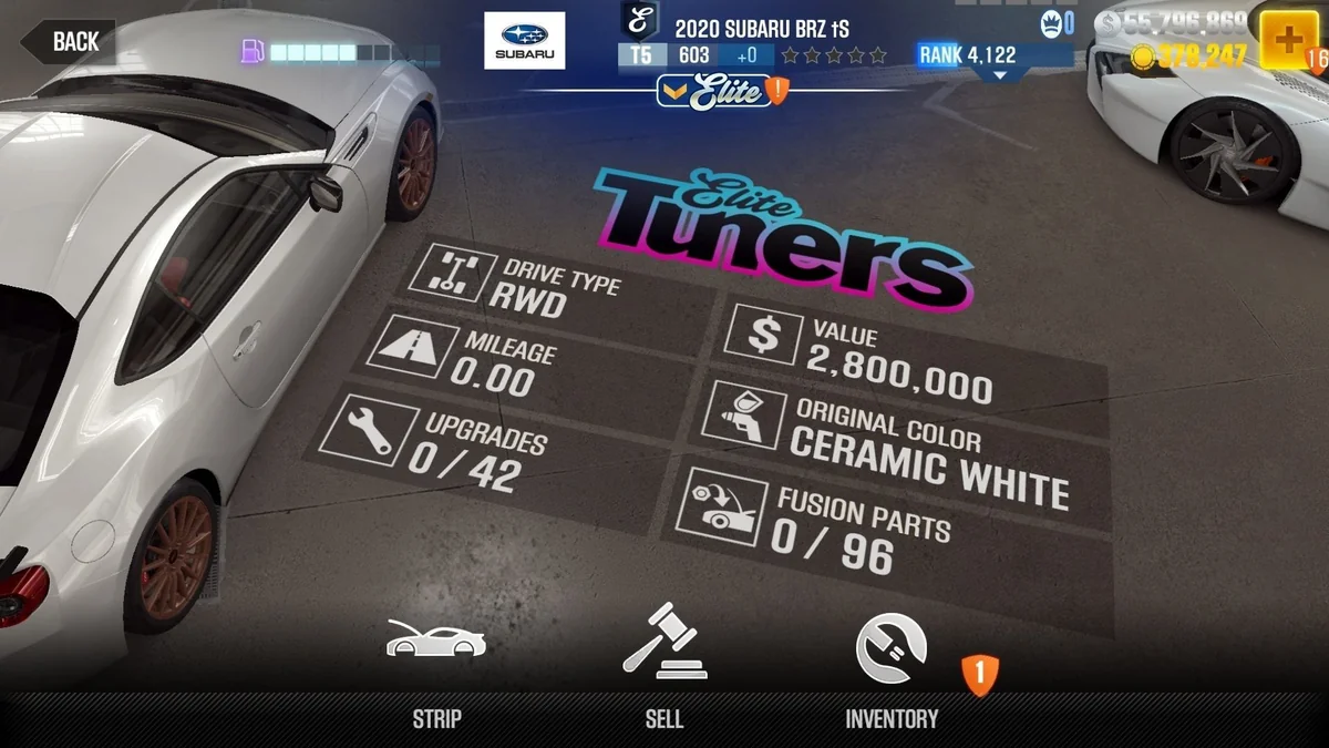 Subaru BRZ tS 2020 CSR2 fusion parts and tune setup