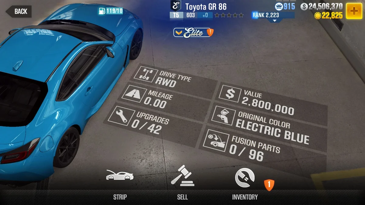 Toyota GR 86 CSR2 fusion parts and tune setup