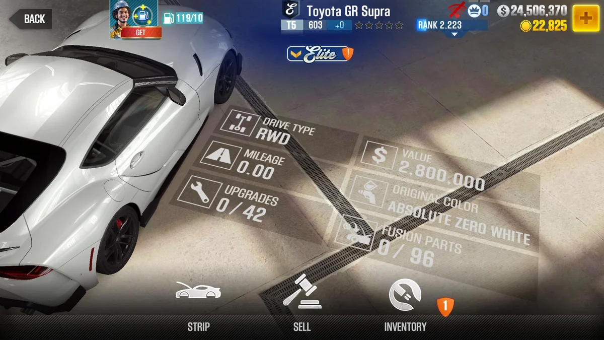 Toyota GR Supra CSR2 fusion parts and tune setup