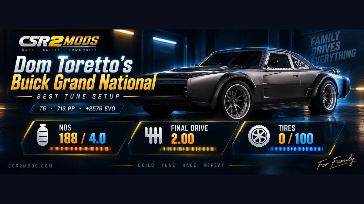 Dom Toretto's Buick Grand National, CSR2MODS build guide